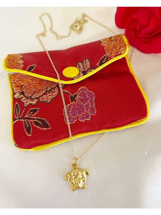 Versace Jewelry - VERSACE Mini Medusa Head Zipper Pull Pendant Necklace Gold Tone